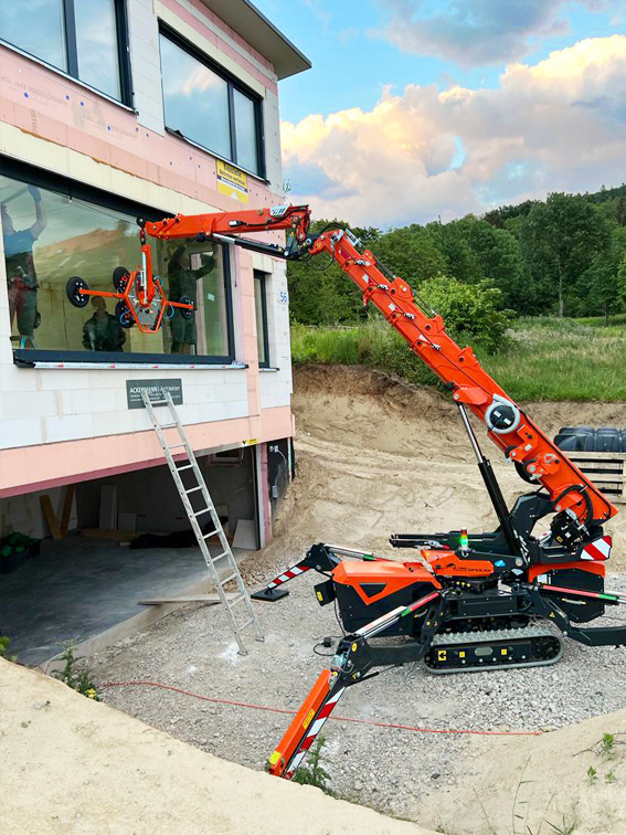 Positionierung von schweren Scheiben im Rohbau